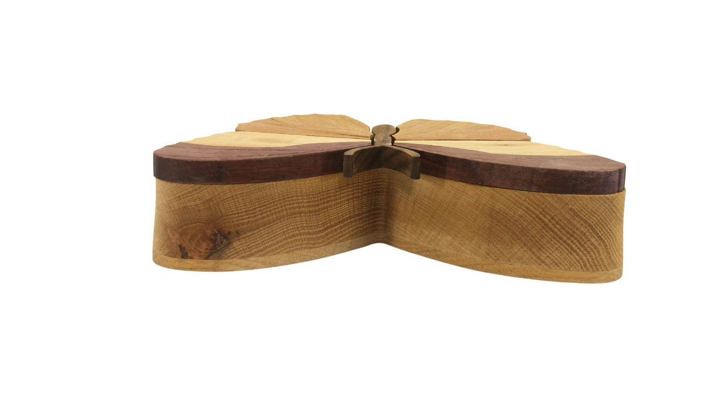 Butterfly segmentation box with four storage compartments