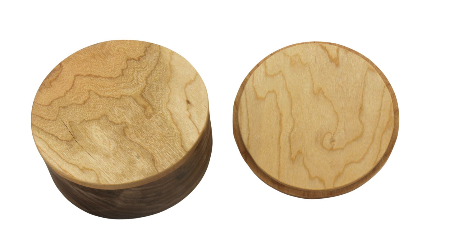 Round storage box with heart and bow on top