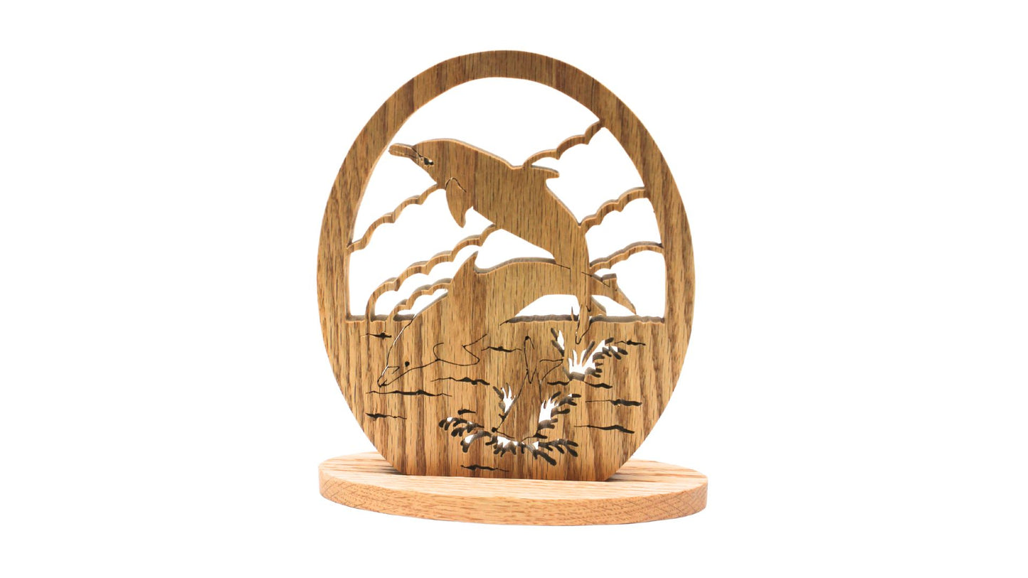 Porpoises playing desk or shelf decoration
