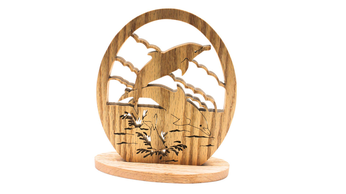 Porpoises playing desk or shelf decoration