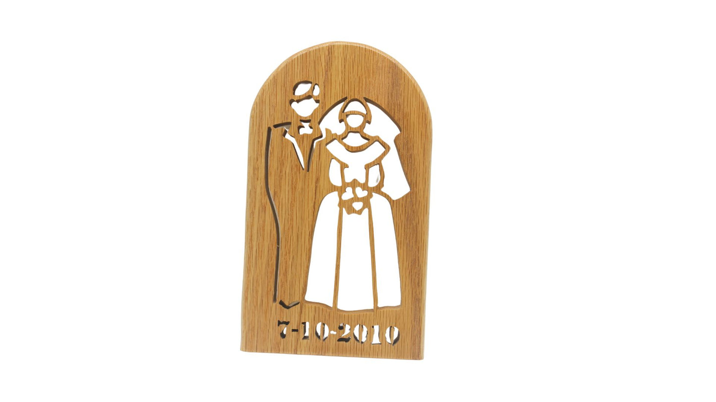 Wedding or anniversary plaque, can stand on a desk or shelf, or be hung on a wall. Please specify the date you want