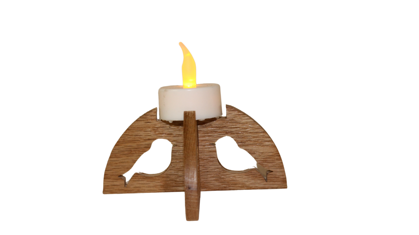 Tea light stand with electric tea light