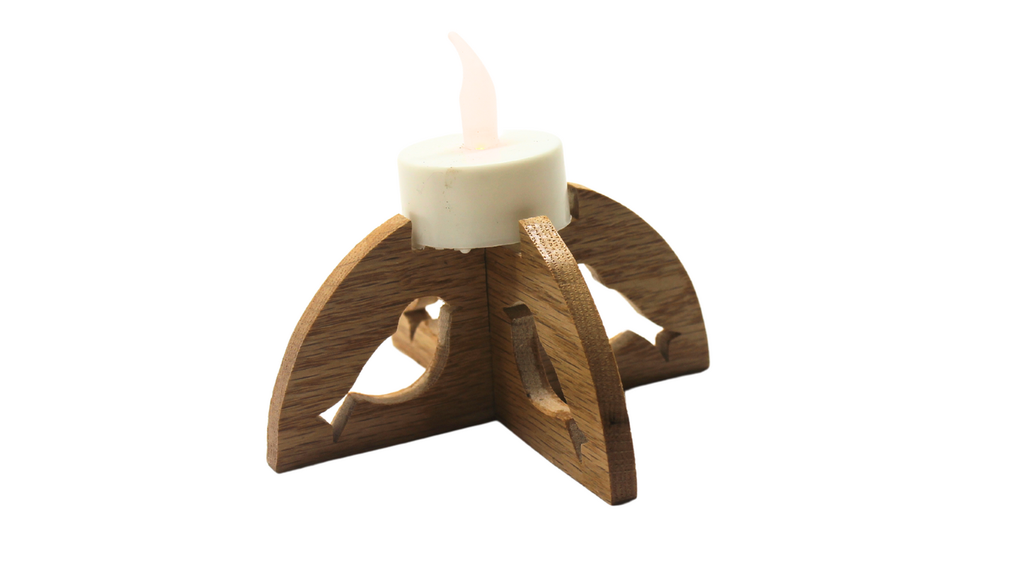 Tea light stand with electric tea light