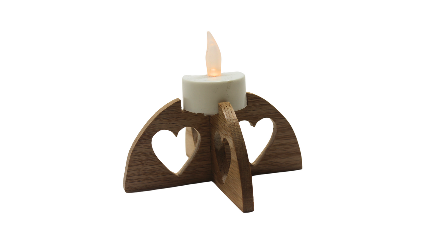 Tea light stand with electric tea light