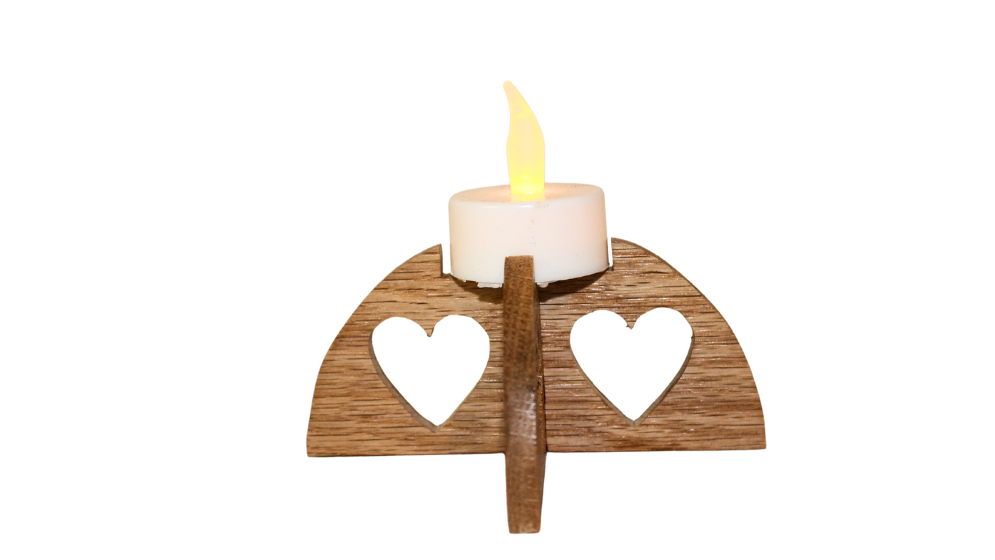 Tea light stand with electric tea light