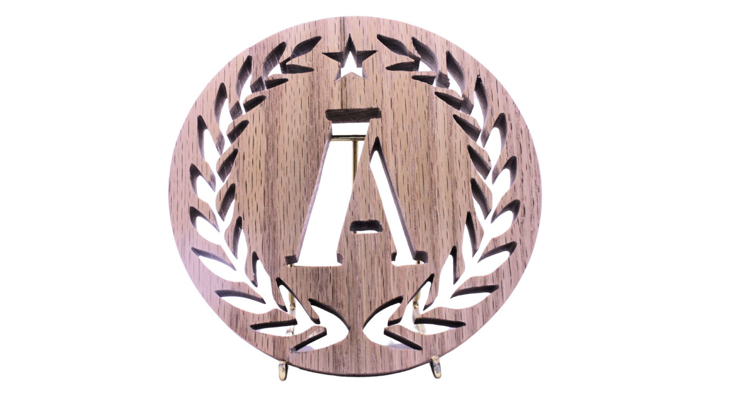 Handcrafted wood trivet with your initial