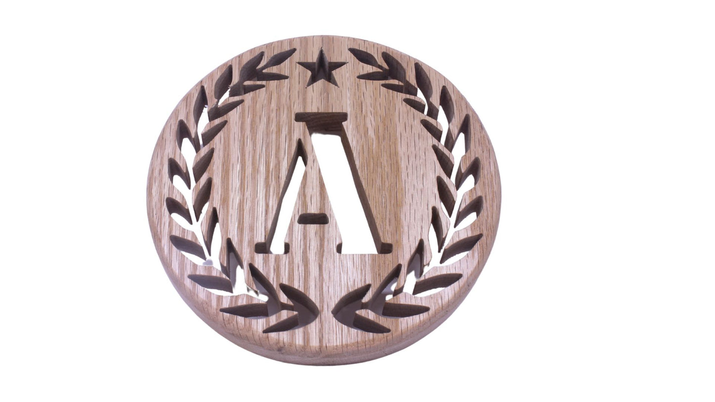 Handcrafted wood trivet with your initial