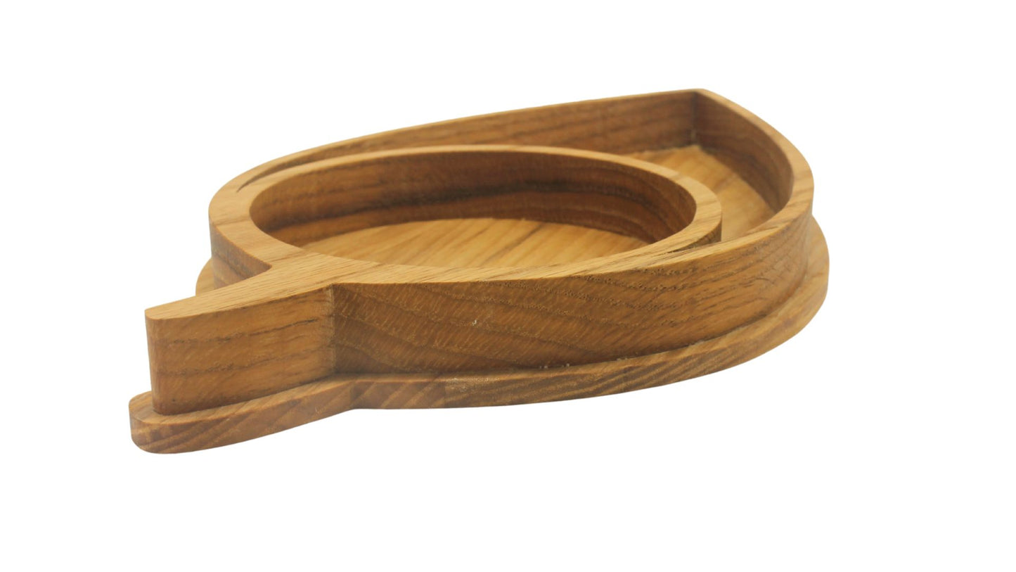 Candy or snack serving dish shaped like a long leaf