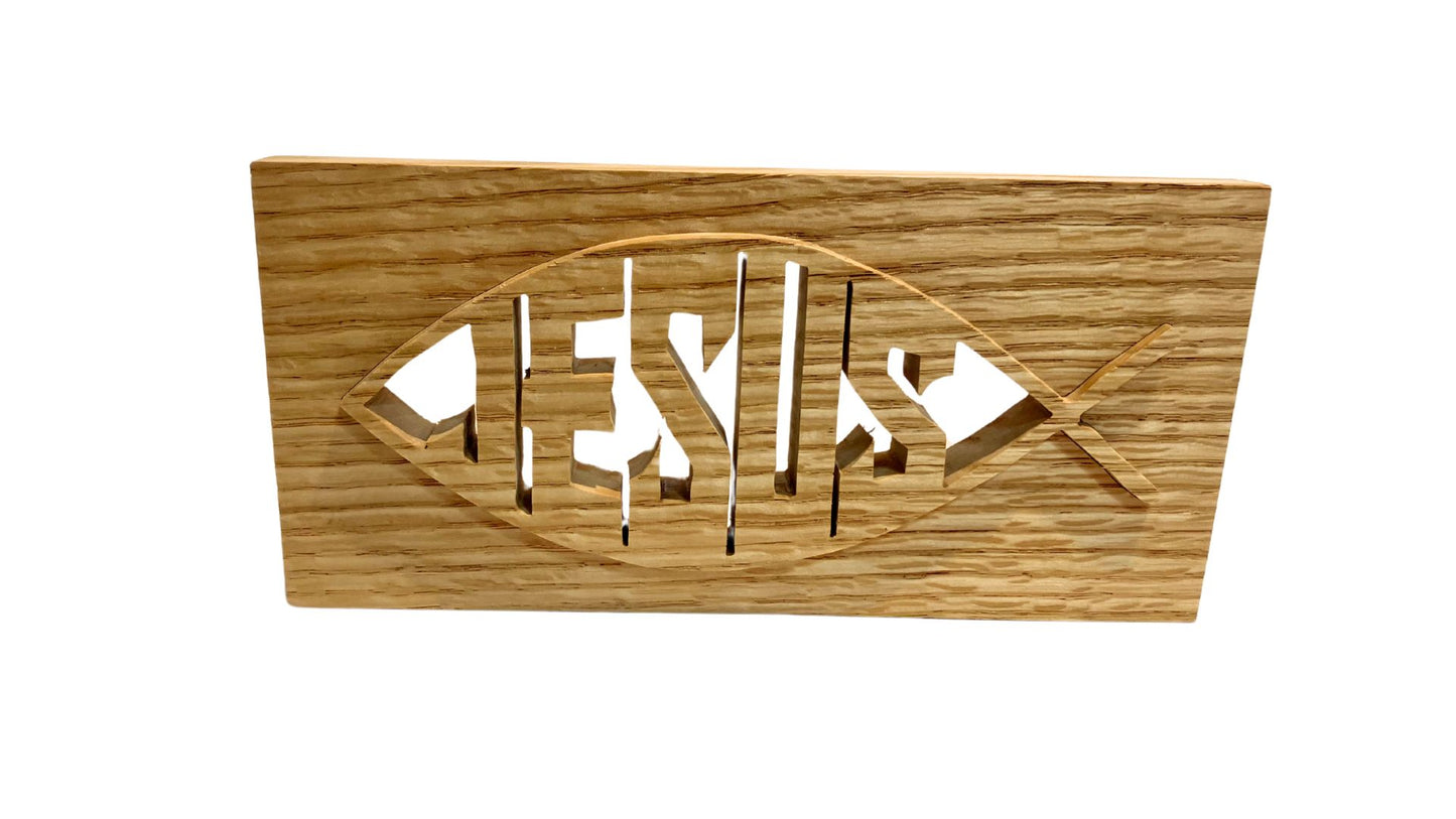 Jesus relief cut plaque