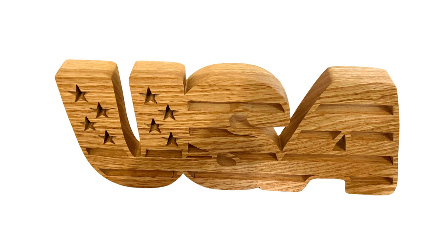USA sign for desk, shelf, or wall hanging