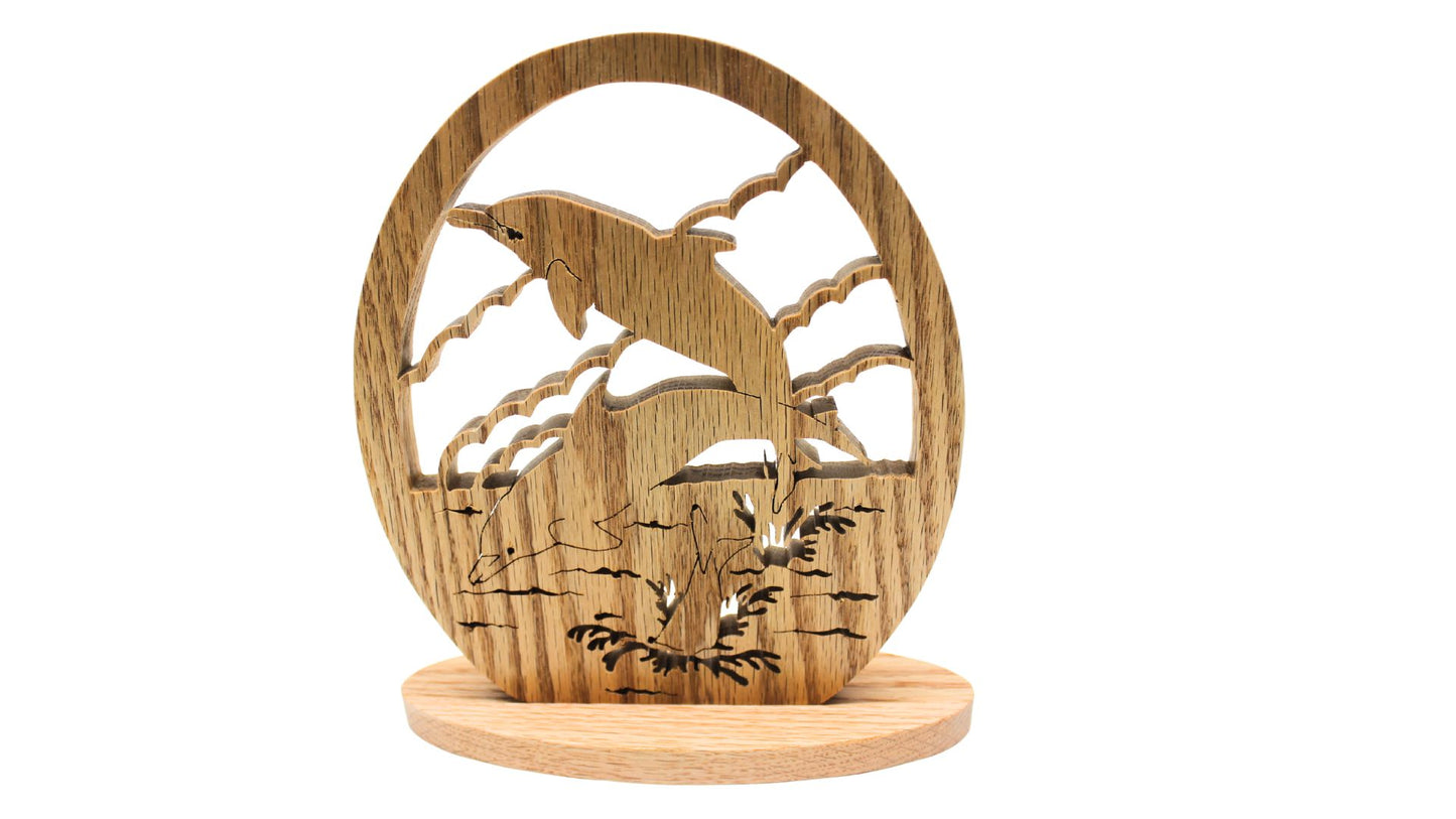 Porpoises playing desk or shelf decoration