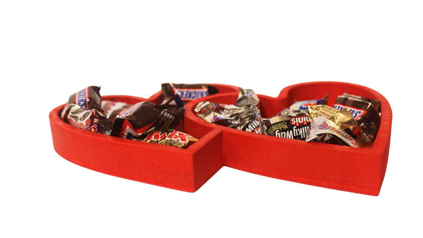 Double heart tray to use as a candy dish or for a catchall
