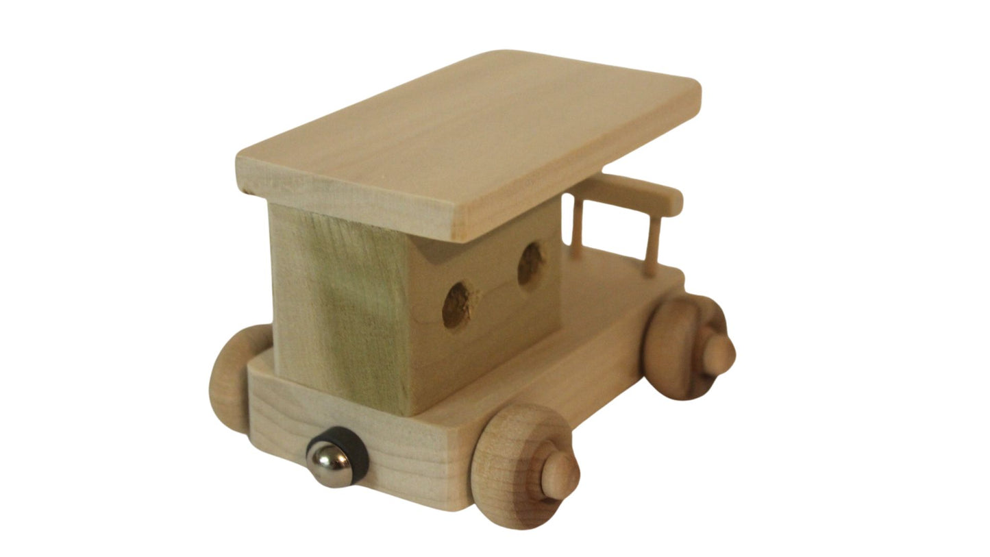 Personalized Wood Toy Train with Engine, Nine Cars, and a Caboose to Spell a Child's Name