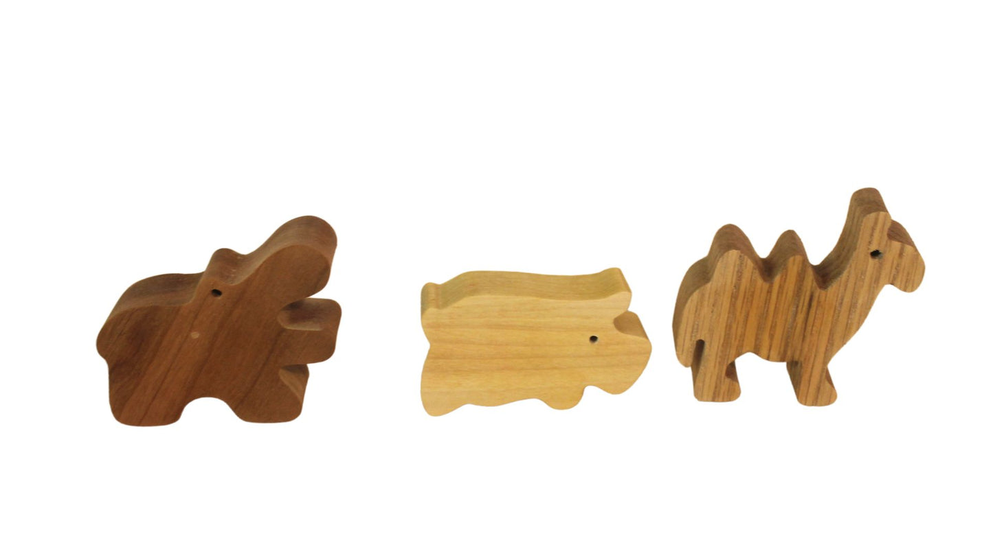 Wooden Noah's Ark Toy with 9 Pairs of Animals, Removable Deck, Raising and Lowering Entrance Ramp