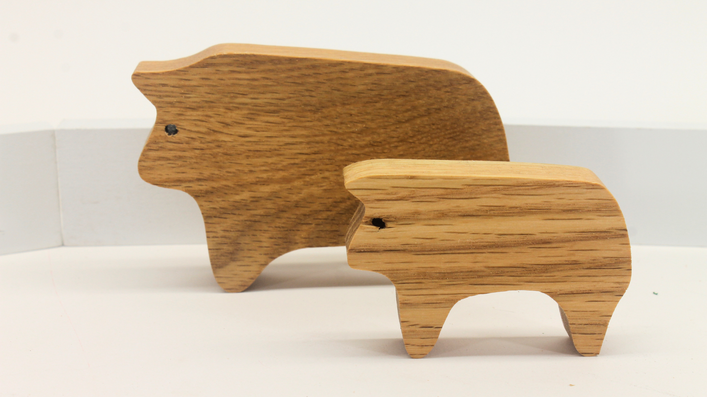 Cattle ranch play set with a tractor, wagon, cows, and hay bales