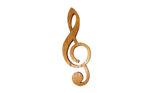 Treble clef wall hanging, handcrafted from soild oak