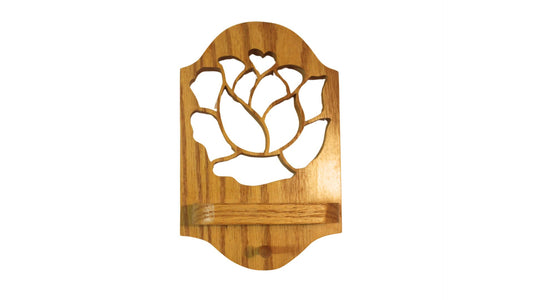Floral design wall hanging with shelf and mini peg