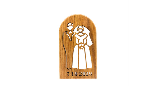 Wedding or anniversary plaque, can stand on a desk or shelf, or be hung on a wall. Please specify the date you want