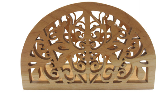 Napkin holder and matching coasters set, hand cut from oak or cherry. Great housewarming gift