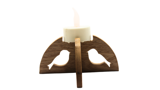 Tea light stand with electric tea light