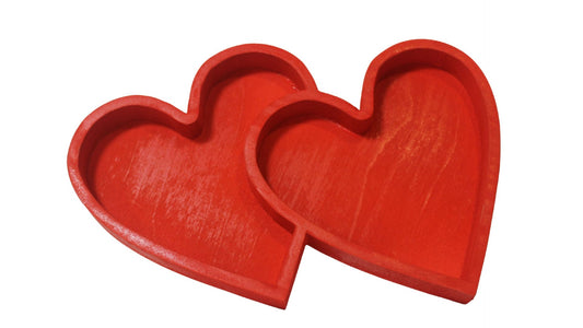 Double heart tray to use as a candy dish or for a catchall