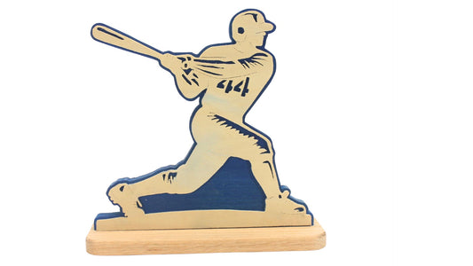 Baseball player plaque for desk or shelf