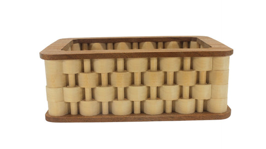 Wooden basket, looks like the sides are woven
