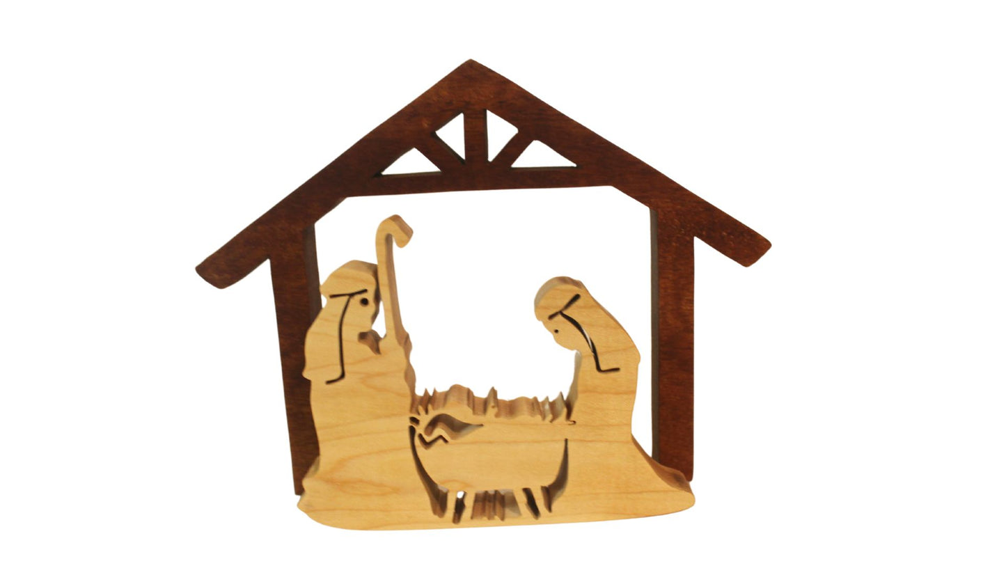 O Holy Night nativity set, Joseph, Jesus and Mary, shepherd and animals