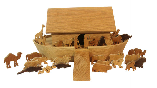 Noah's Ark with Over 20 Pairs of Animals and Removable Roof to Store Animals Inside