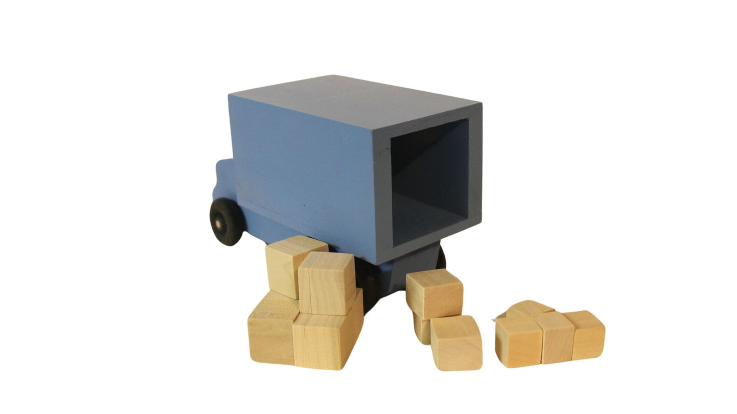 Wooden Moving Truck Toy: Solid Hardwood, Wood Block Packages