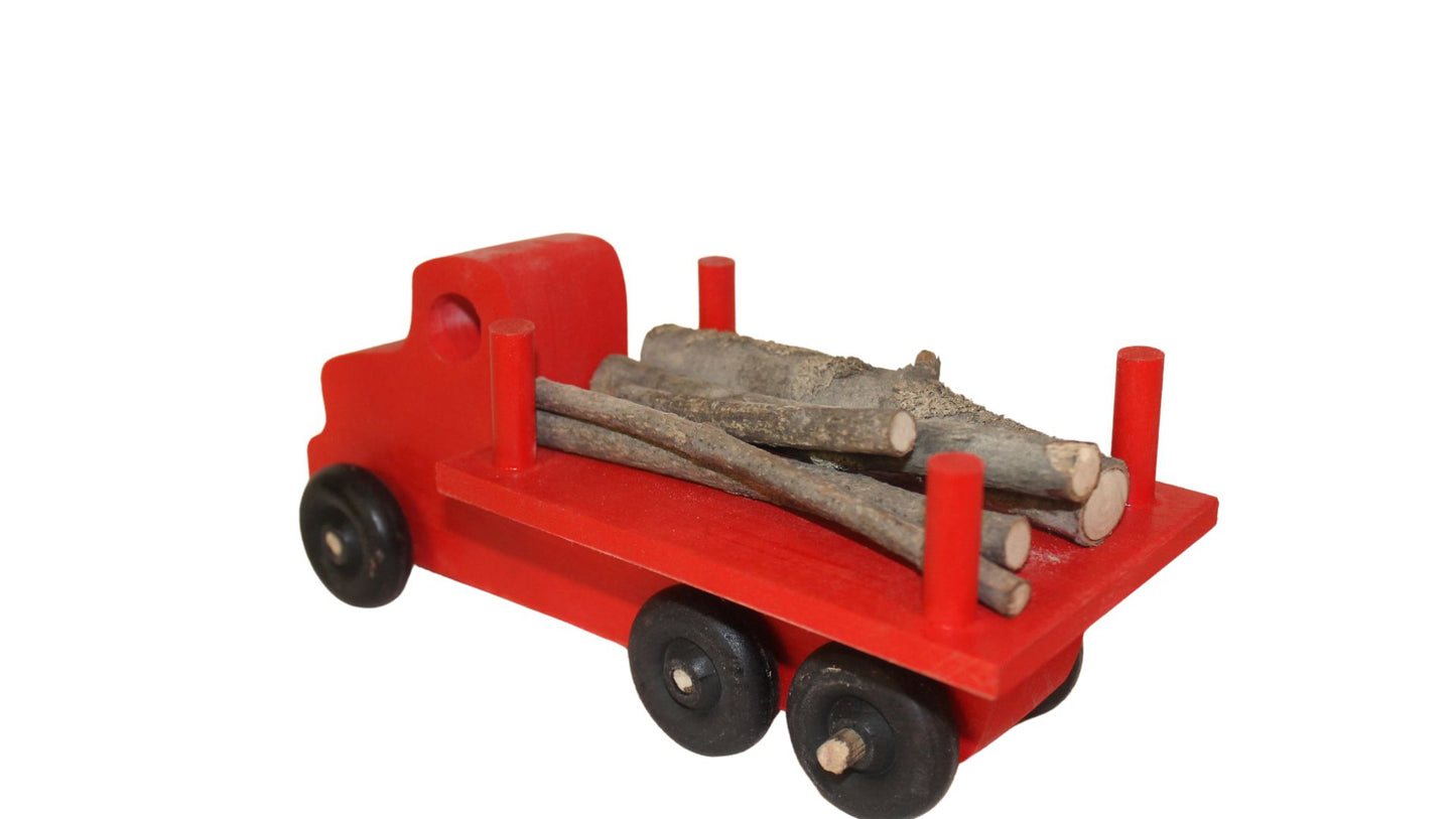 Logging Truck, Solid Hardwood, Branches to Simulate Trees Inclided