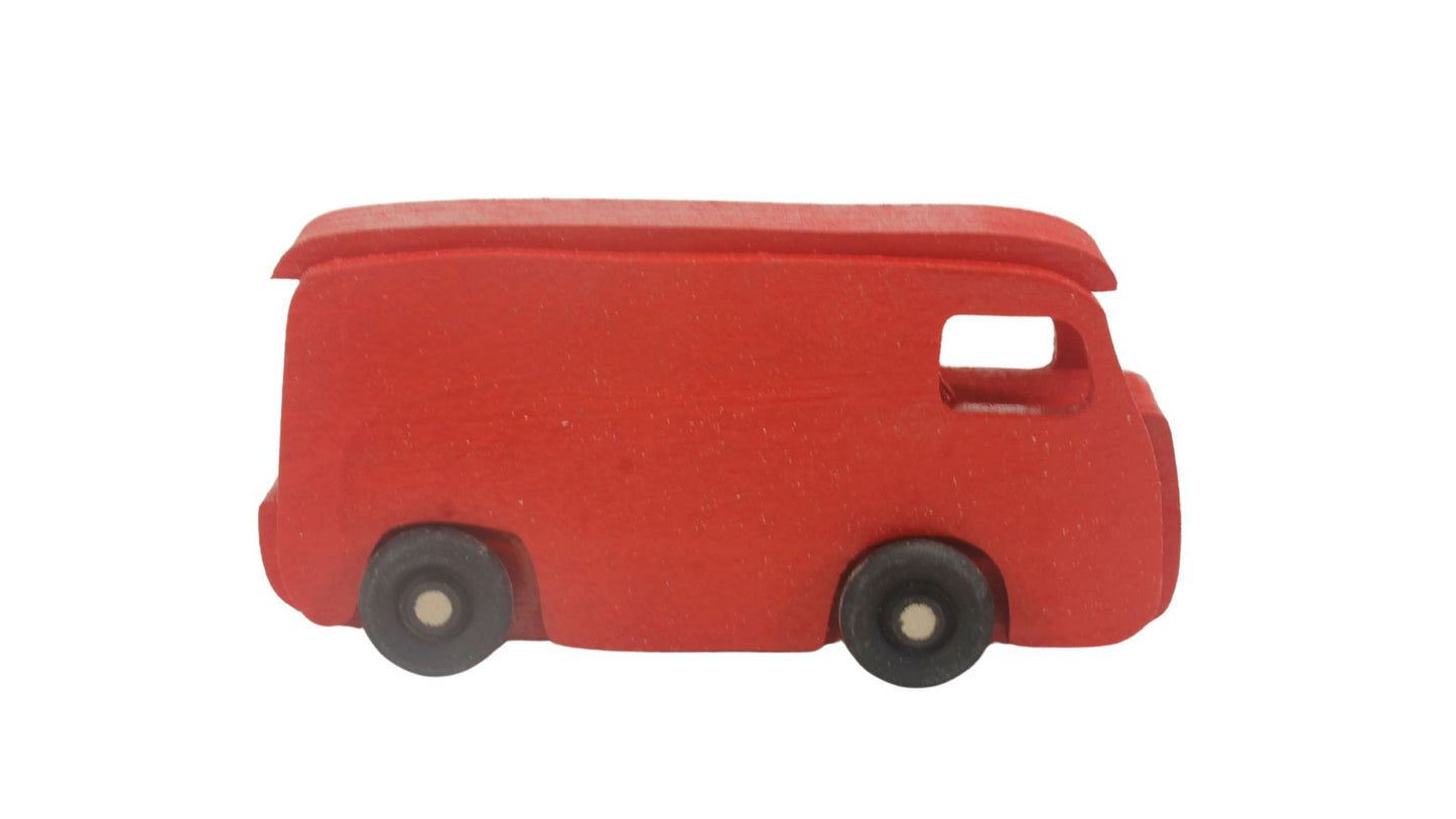 Handmade Wooden Toy Gas and Food Stop with VW Vehicles