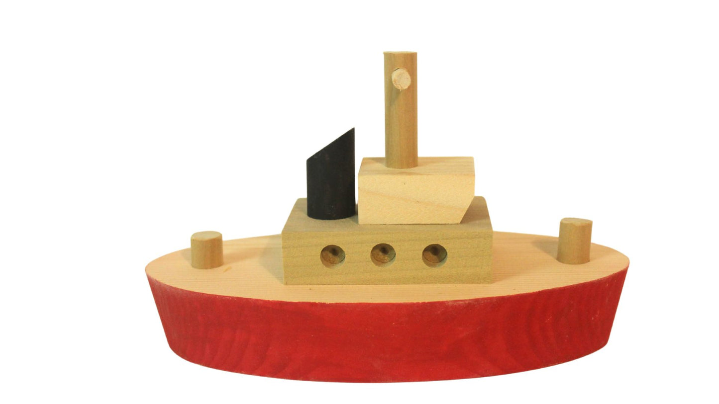 Toy Wooden Tugboat II (Indoor Use Only, Not Designed To Float)