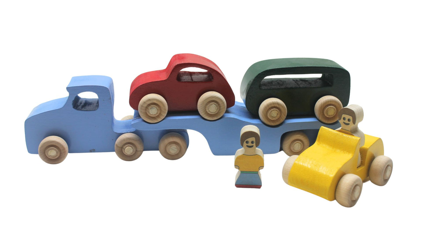 Handcrafted Wooden VW Car Carrier Truck