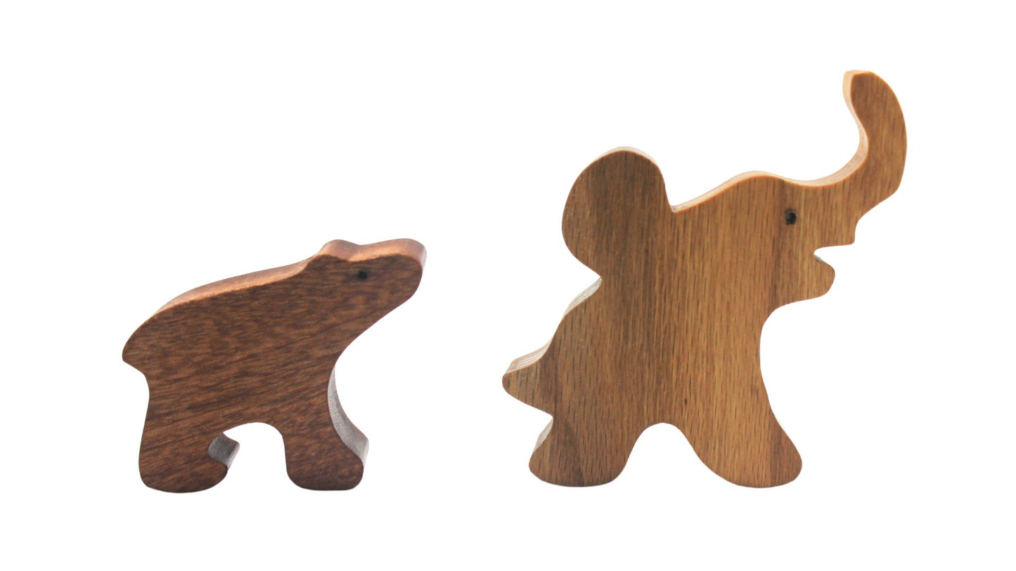 Handcrafted Wooden Toy Safari Set, Includes Vehicle, Figures, and Animals