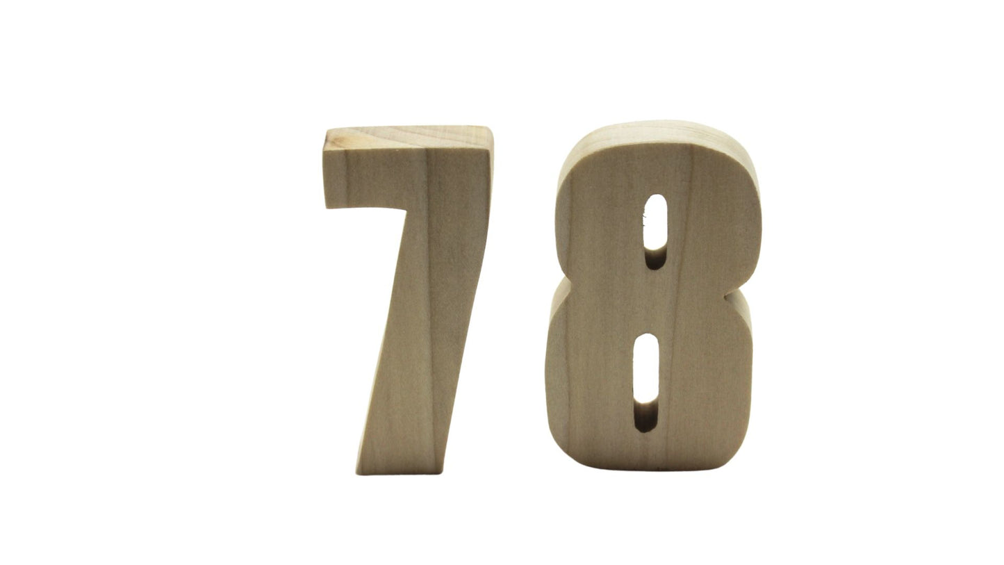 Wooden Number Set: Learning Tool in Oak or Unfinished Poplar